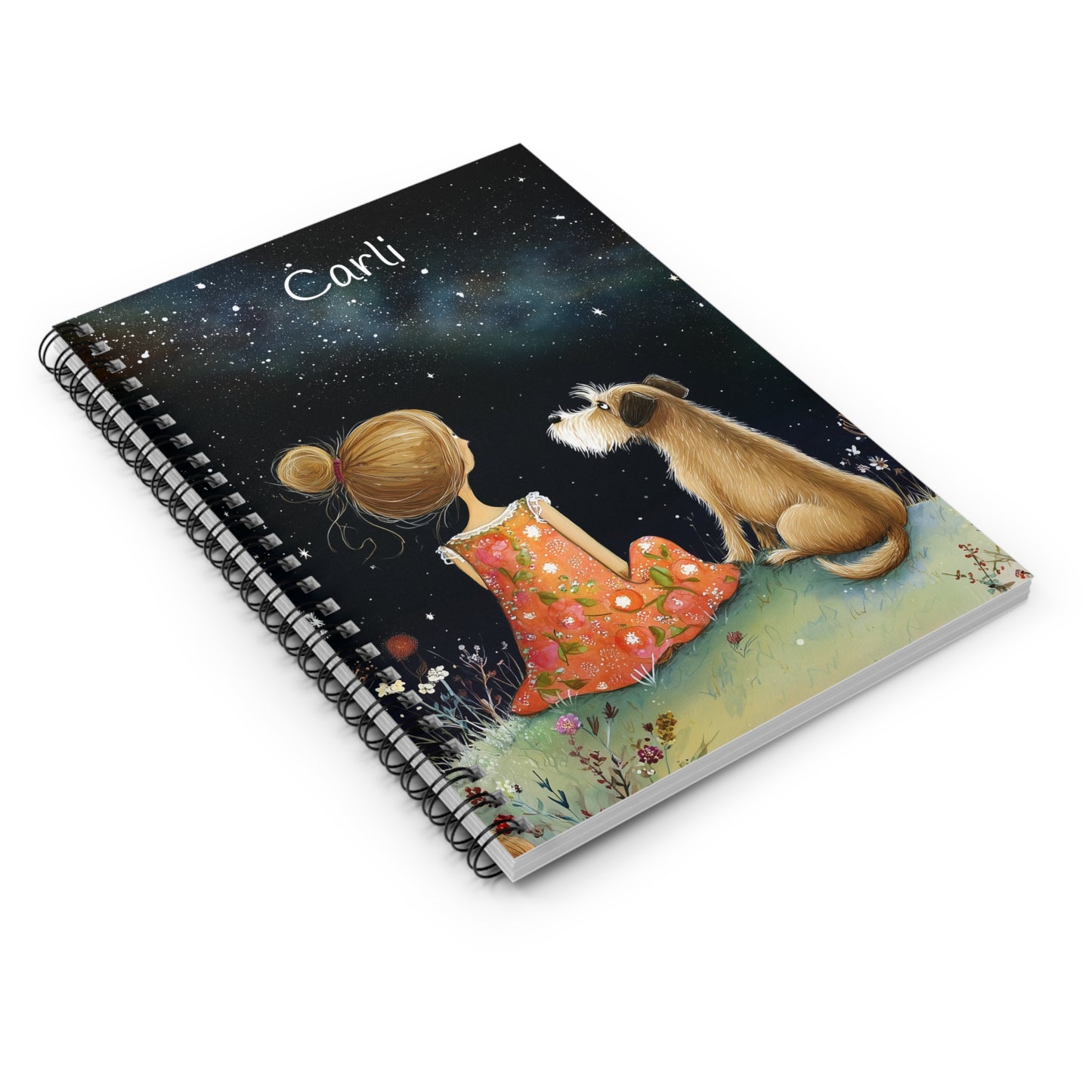 Starry Night Spiral Notebook (Personalized) - Starlit Companions Collection