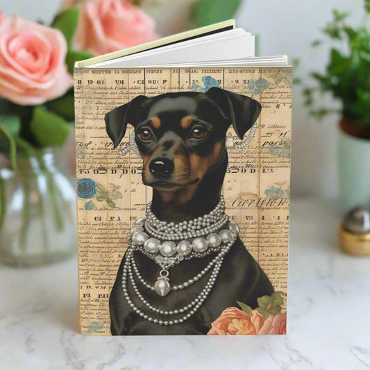 journal with dog in jewelry