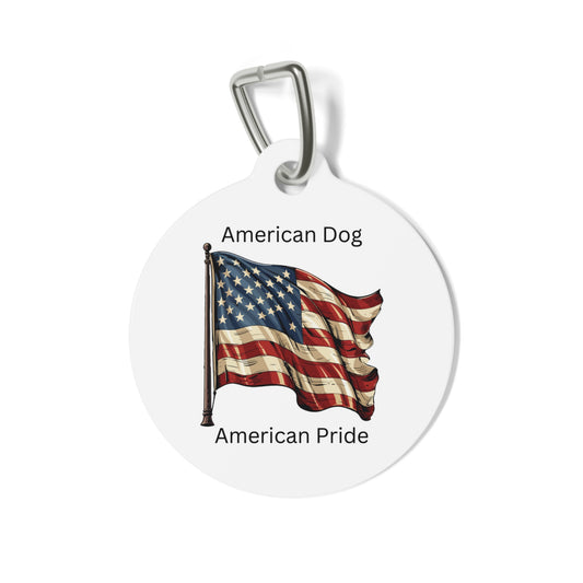 Personalized Dog Tag with American Flag - American Pride
