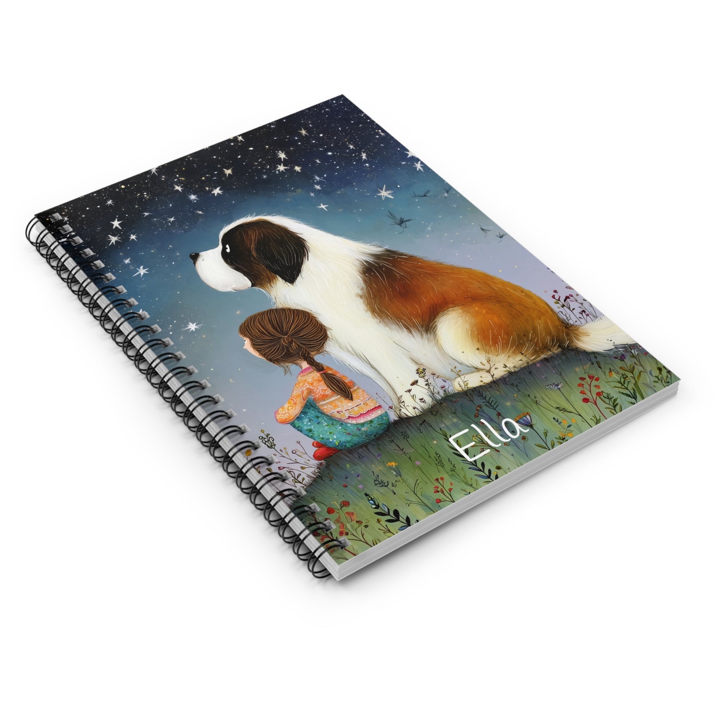 Starry Night Spiral Notebook (Personalized)- Starlit Companions Collection