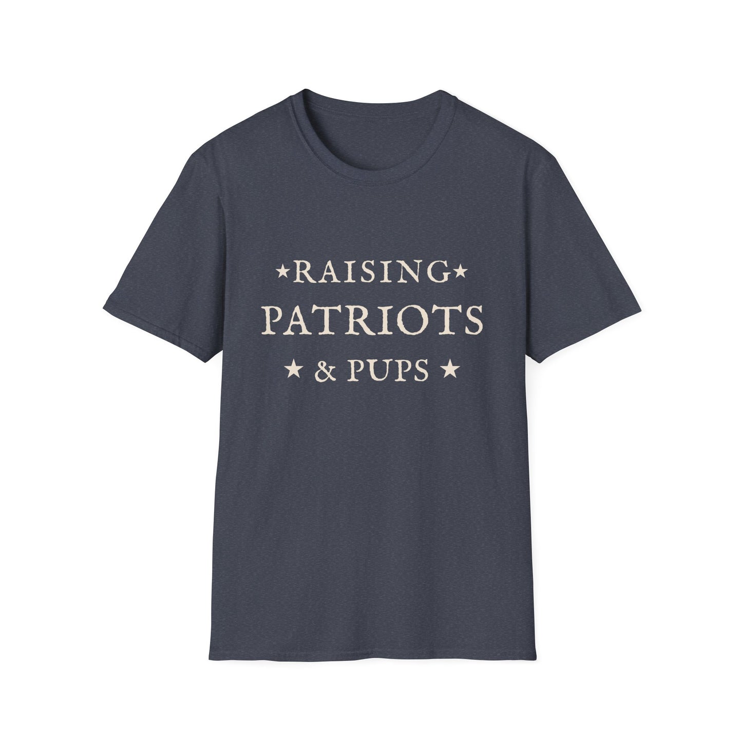 Raising Patriots & Pups T-Shirt - Heather Blue