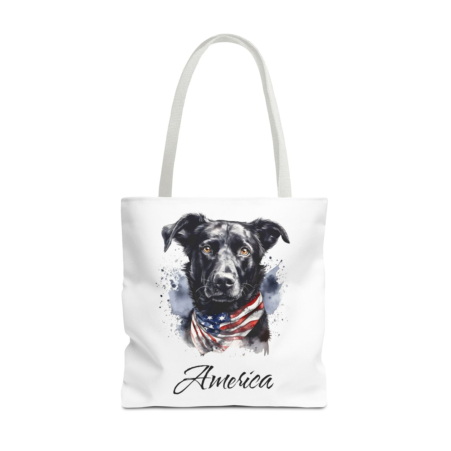 Patriotic Dog - 18" Large Tote Bag