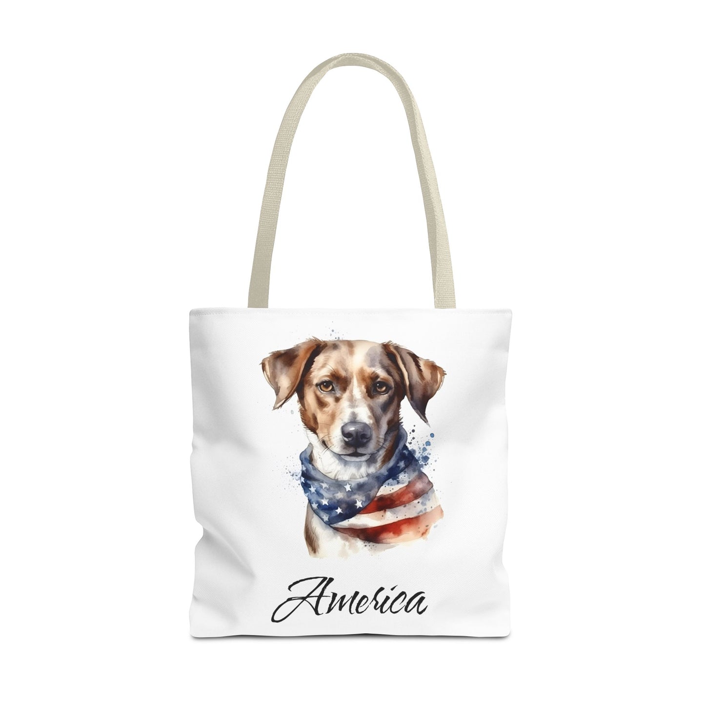 Patriotic Dog - 18" Large Tote Bag