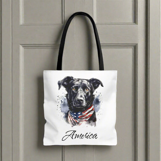 Patriotic Dog Tote Bag