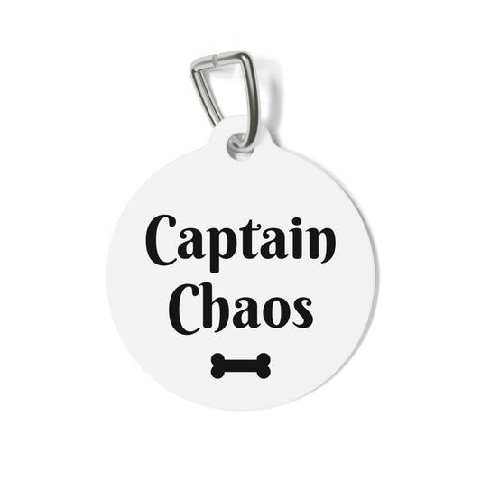 Funny Dog Tag "Captain Chaos" Personalized (1 inch)