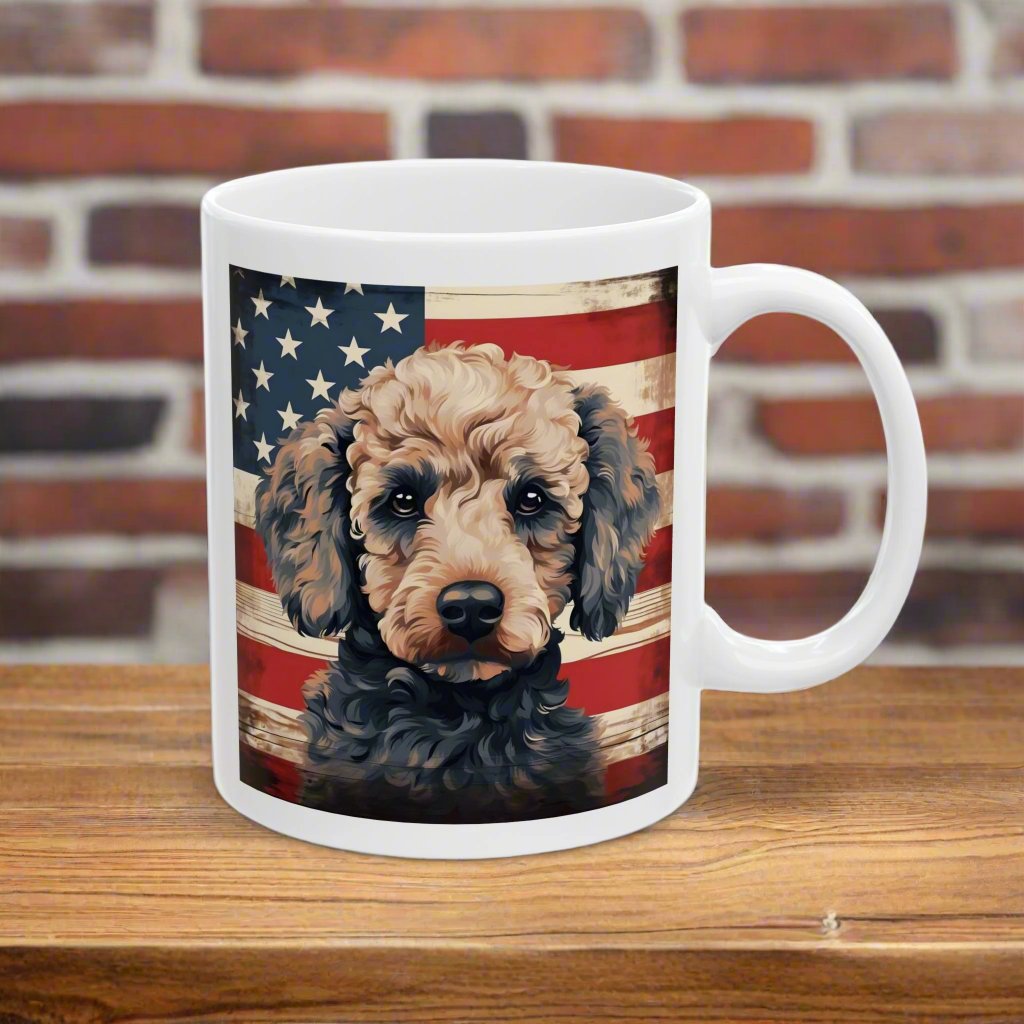 patriotic Poodle mug