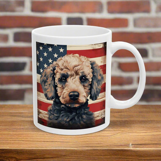 patriotic Poodle mug