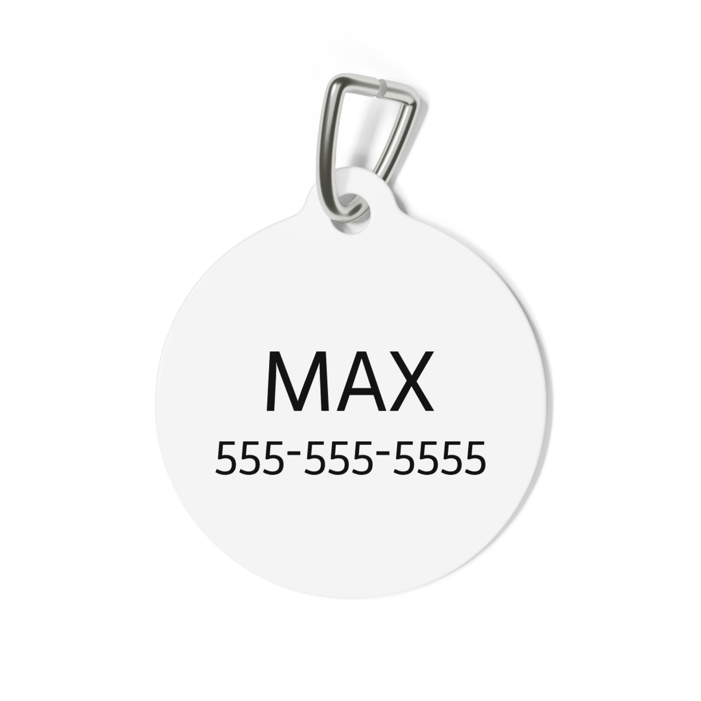 Funny Dog Tag "Fluffy Not Fat." Personalized (1 inch)