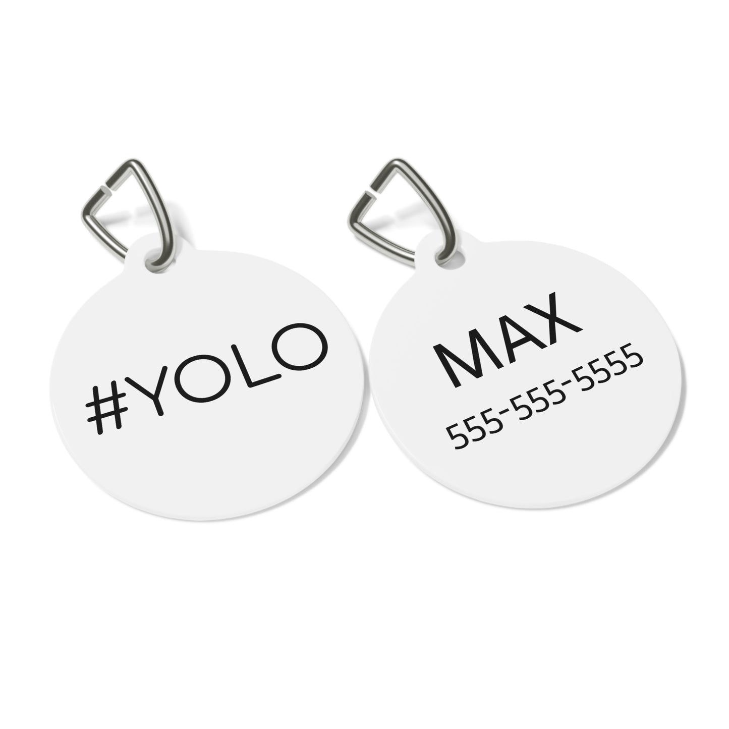 Personalized #YOLO Pet Tag for Dogs and Cats - Customizable with Name & Contact Info