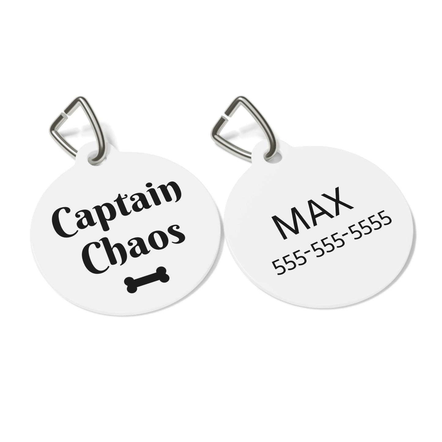 Funny Dog Tag "Captain Chaos" Personalized (1 inch)