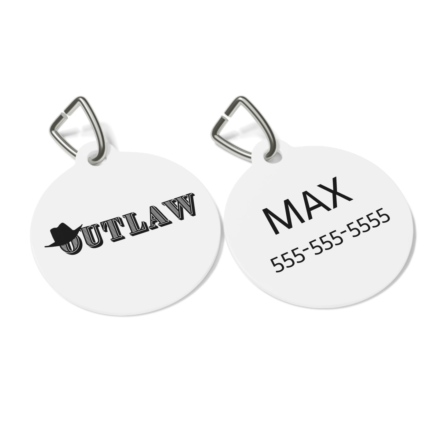 Funny Dog Tag "Outlaw" - Personalized (1 inch)