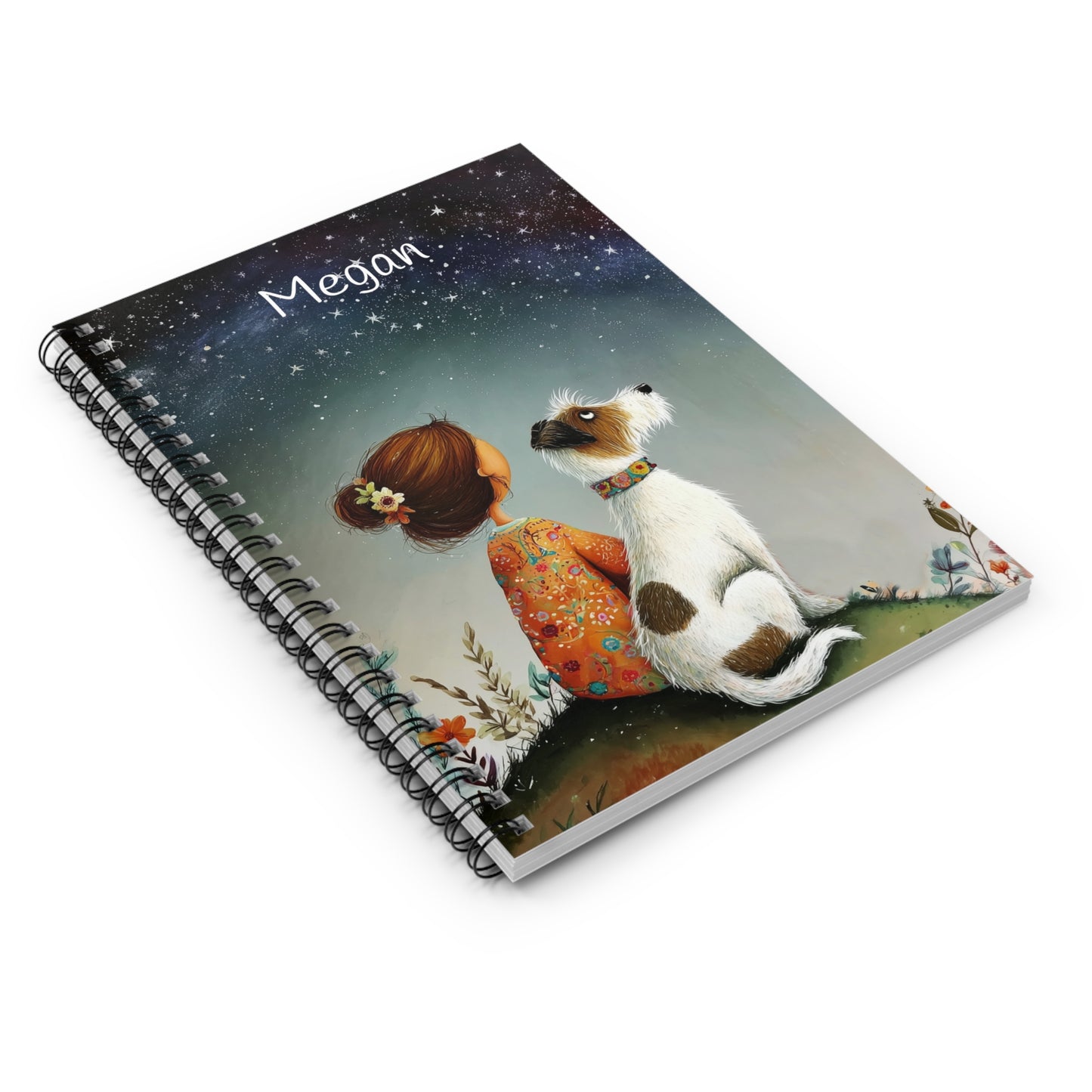 Starry Night Spiral Notebook (Personalized) - Starlit Companions Collection