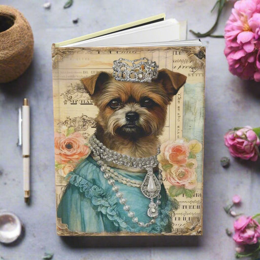 journal with dog in jewelry