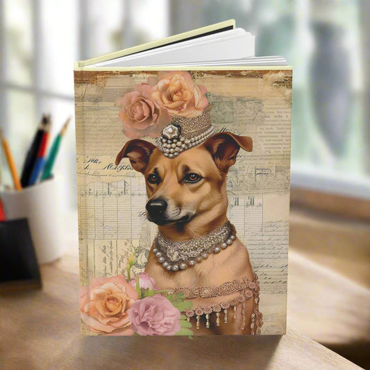 journal with dog in jewelry