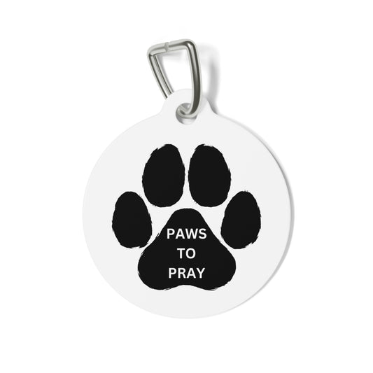 Dog Tag - Personalized Paws To Pray - Christian Pet Accessories