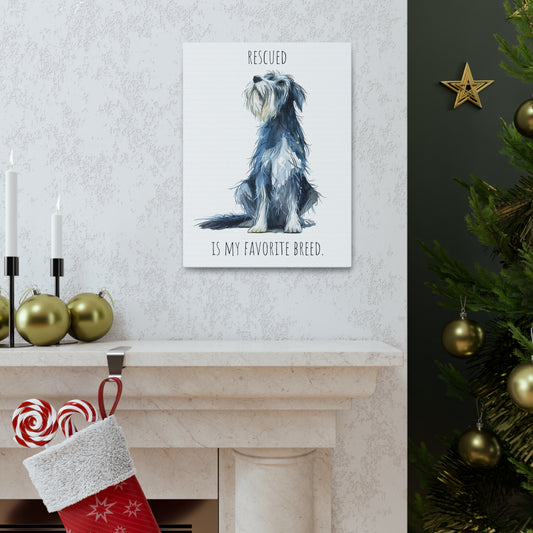 Canvas Gallery Wrap - Scruffy Dog Collection - Rescued Is My Favorite Breed