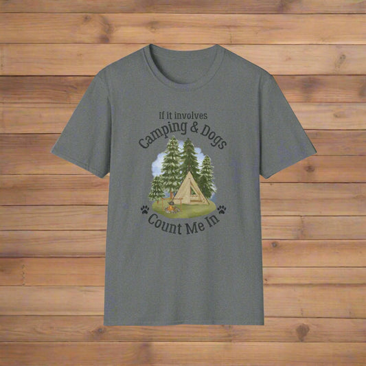 camping and dogs t shirt