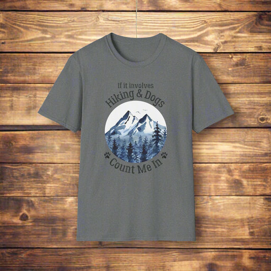 Hiking and Dogs T Shirt Front