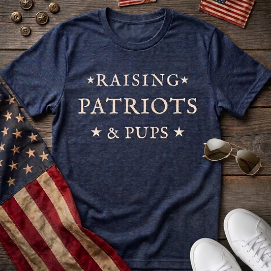 Raising Patriots & Pups - Heather Blue Flatlay