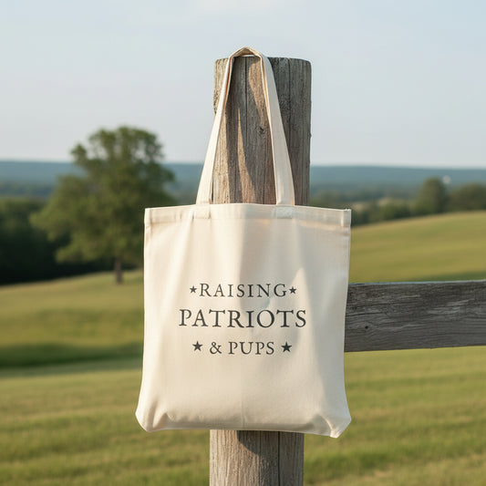 Raising Patriots & Pups Tote Bag - Natural