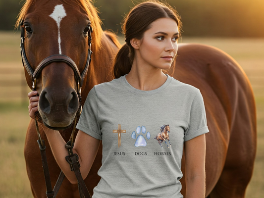 Jesus, Dogs, and Horses T Shirt