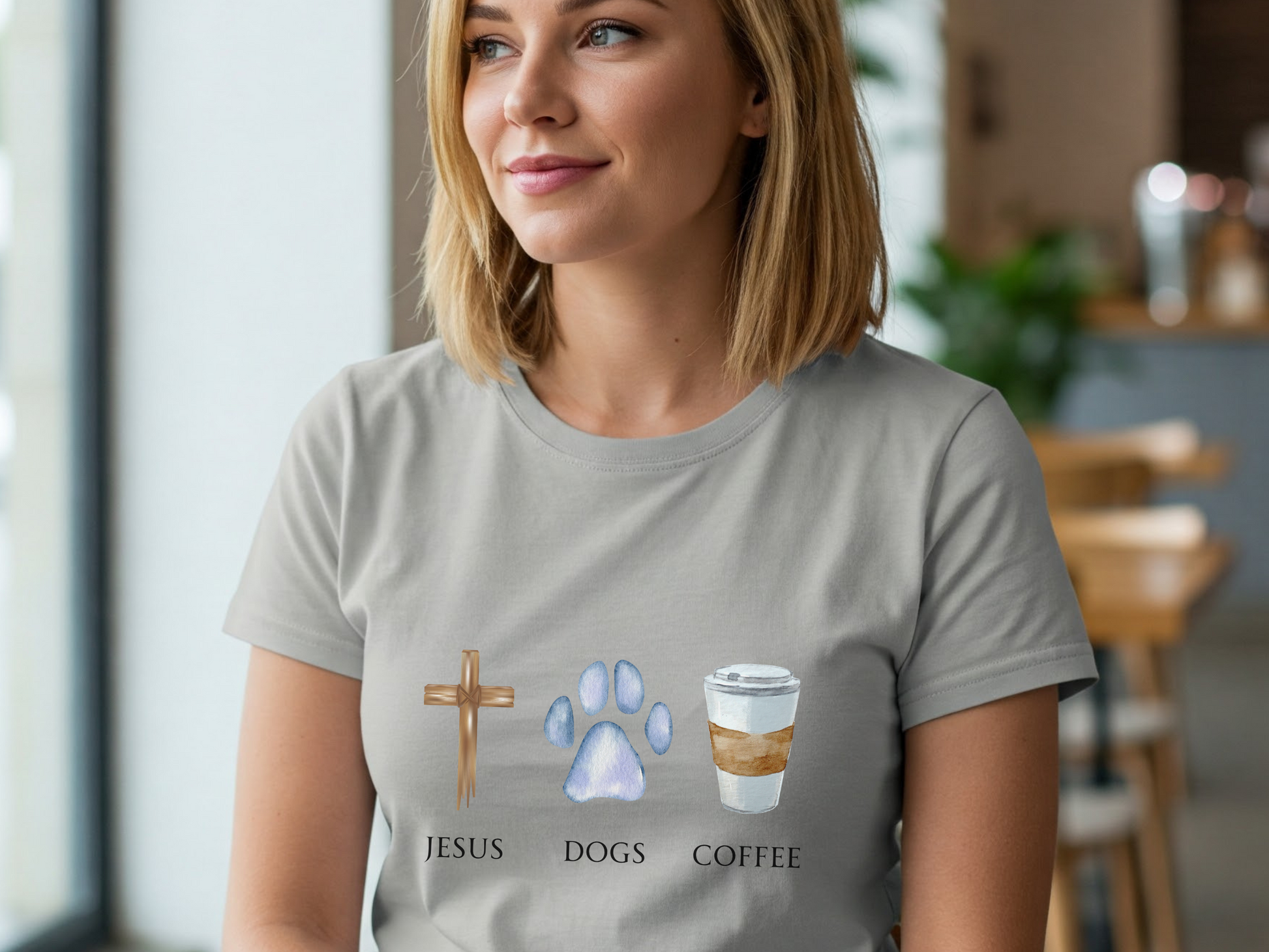 Jesus, Dogs, and Coffee T Shirt