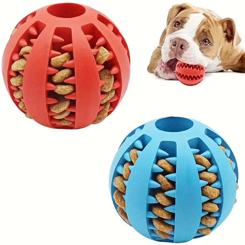 treat dispenser red rubber ball